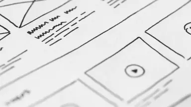 Closeup of a wireframe page